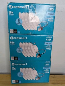 Lot Of 3 Boxes EcoSmart 4-Inch Dimmable LED Downlight Kits