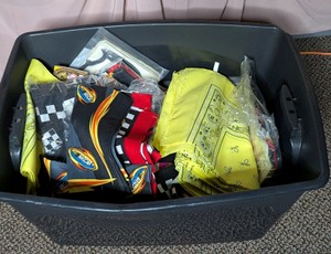 Tote Lot of Assorted Bandanas & Headwraps - NASCAR, Checkered & Paisley
