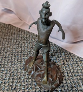 Vintage West African Fon Dahomey Lost-Wax Cast Bronze Figurine