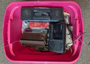 Vintage Audio & Electronics Lot - GPX Boombox, Sony Digimatic Clock Radio & Recorders
