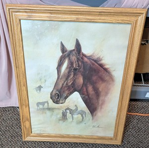Framed Equine Art Print - Horse Portrait With Prairie Vignettes by Ruane Manning