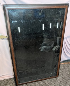 Wall-Mount Locking Wood Baseball Bat Display Case Cabinet With Glass Door