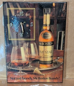 Vintage Mr. Boston Five Star Brandy Advertising Quartz Wall Clock