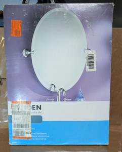 Moen Frameless Oval Tilting Bathroom Vanity Mirror With Chrome Hardware