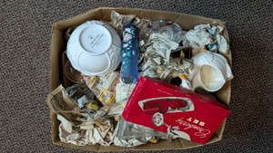 Vintage Estate Box Lot Glassware and Ceramics