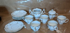 Vintage Czechoslovakian Porcelain 13-Piece Tea Set