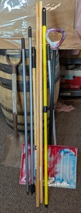 Assorted Long-Handle Yard Tools and Extension Poles 7-Piece Lot