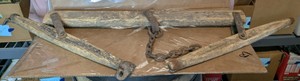 Antique Wooden Wagon Doubletree Evener with Forged Iron Hardware