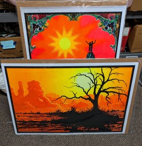 Vintage Blacklight Art Posters 2-Piece Lot