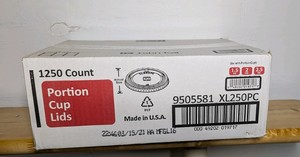 Fabri-Kal XL250PC 1250-Count Portion Cup Lids Box