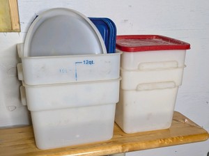 Commercial Plastic Food Storage Containers and Lids Lot