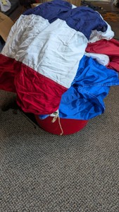 Patriotic Red, White & Blue Pleated Half-Fan Flag Bunting Banners Lot