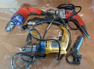 Assorted Corded Electric Drills with Auxiliary Handle 3-Piece Lot