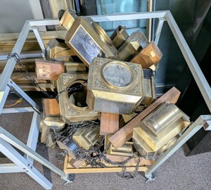 Vintage Brass and Glass Carriage Lantern Lights Lot