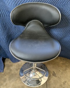 Adjustable Swivel Bar Stool with Chrome Base 