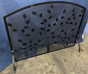 Wrought Iron Tree Motif Arched Fireplace Screen