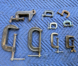 Assorted Workshop C-Clamps 9-Piece Lot