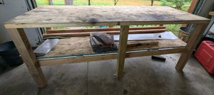 Heavy-Duty Wood Workshop Work Table 
