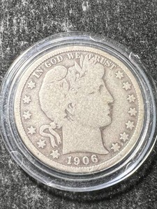 1906 US BARBER HALF DOLLAR IN AIRTITE