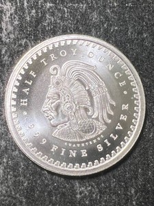 HALF TROY OZ .999 FINE SILVER AZTEC ROUND