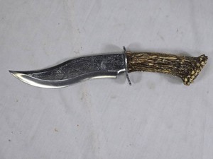 Custom Stainless Steel Hunting Knife with Antler Handle