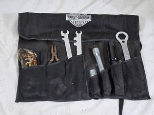 Harley-Davidson Motorcycle Tool Kit including Wrenches, Screwdriver, and Case