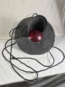 WTC Hayes Railroad Signal Light with Red Lens - Set Up to run on 110, Possibly needs rewiring