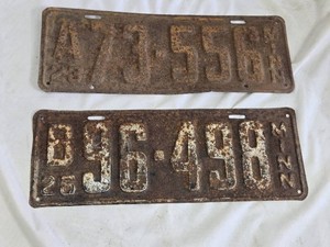 Vintage Metal License Plates 1923 and 1926 - Minnesota