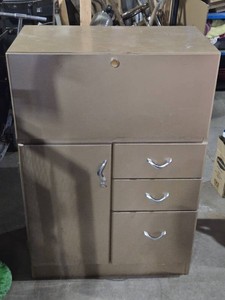 Metal Storage or Secretary Office Cabinet with Work Surface and Drawers