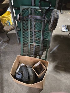 Green Steel Utility Cart - Dismantled, Includes a box of parts