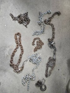 Misc Galvanized Chains with Hooks and Fasteners