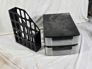 Magazine Holder and Two-Drawer Storage Organizer