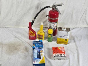 Fire Extinguisher, Paint Thinner, and Various Automotive Supplies