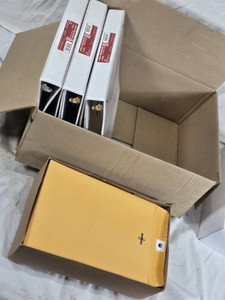 Universal #75 Clasp Envelopes, Three White Binders