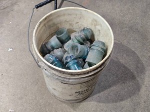 Glass Insulators in Bucket