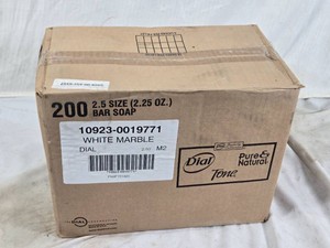 Dial White Marble Deodorant Bar Soap Bulk Case (200 count) 2.25 oz - Scented