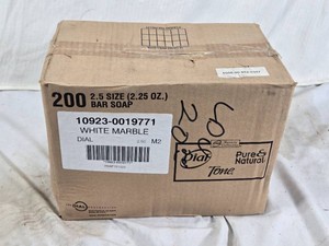 Dial White Marble Deodorant Bar Soap box of 200 bars of Dial White Marble deodorant soap, each weighing 2.25 ounces - Scented