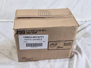 Dial White Marble Deodorant Bar Soap box of 200 bars of Dial White Marble deodorant soap, each weighing 2.25 ounces - Scented