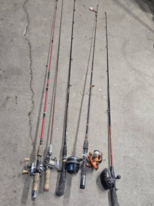 Fishing Rods and Reels Collection including Baitcasting, Spinning, and Closed-Face Reels