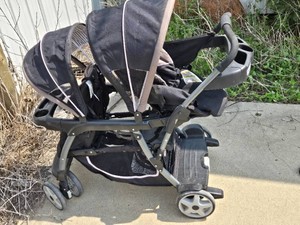 Graco Double Stroller, Black with Tray and Shade