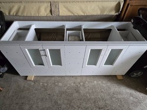 Bathroom Vanity with Glass Cabinet Doors and Included Hardware - Almost 6