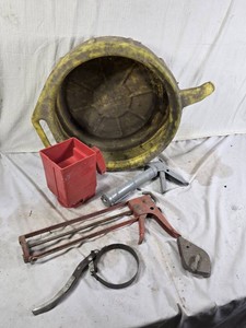 Oil Drain Pan, Grease Gun, and Miscellaneous Tools