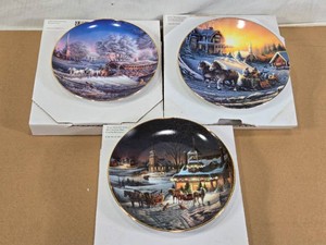 Terry Redlin Collector Plates including Morning Frost, Pleasures of Winter, and Evening Rehearsals