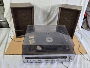 Montgomery Ward GEN 6217 Turntable Stereo with Speakers - Volume Slider works when wiggled, Needs a new needle, spins