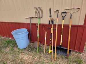 Yard Tools & Trash Can...