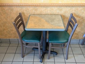 COMMERCIAL DINING TABLE AND CHAIRS SET GREEN
