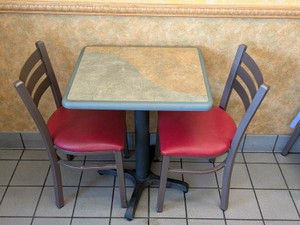COMMERCIAL DINING TABLE AND CHAIRS SET RED
