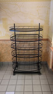 5-TIER ROLLING METAL DISPLAY STAND BLACK