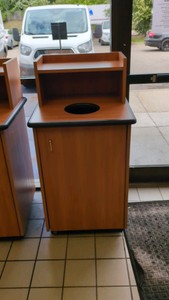 PLYMOLD ROUND DROP TOP WASTE RECEPTACLE