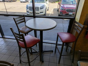 COMMERCIAL DINING TABLE AND CHAIRS SET ROUND HIGH TOP 42 HEIGHT